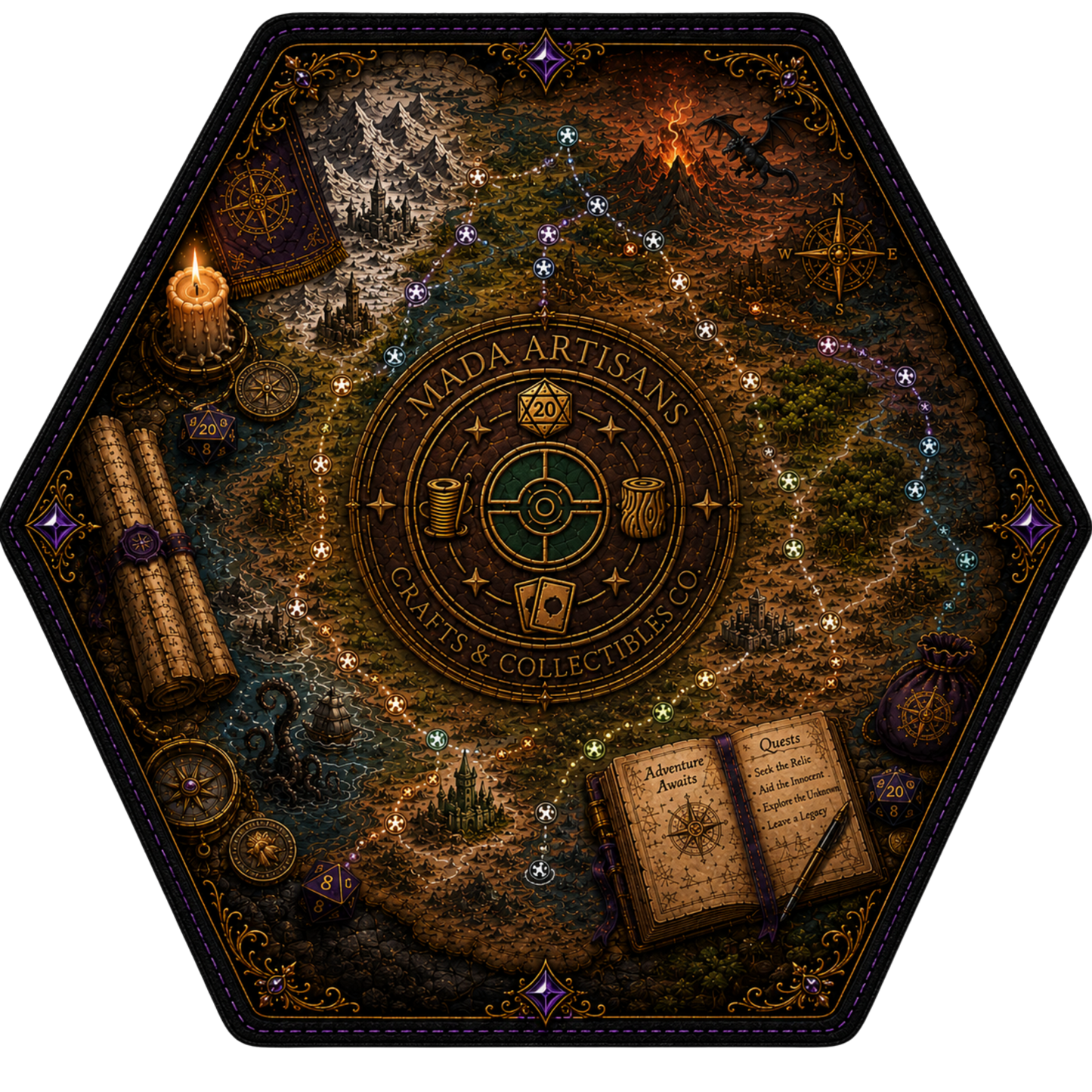 Premium Hexagonal Snap Dice Tray
